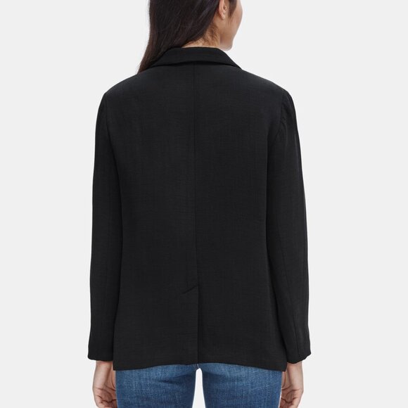 Eileen Fisher | Black Lightweight Silk Sponge Blazer Small - Picture 2 of 8